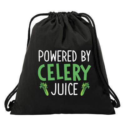 Powered By Celery Juice Drawstring Bag