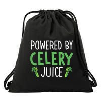 Powered By Celery Juice Drawstring Bag
