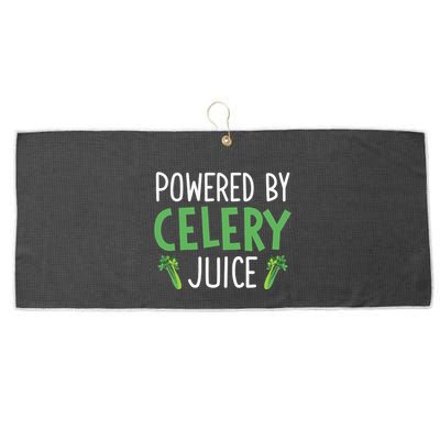 Powered By Celery Juice Large Microfiber Waffle Golf Towel