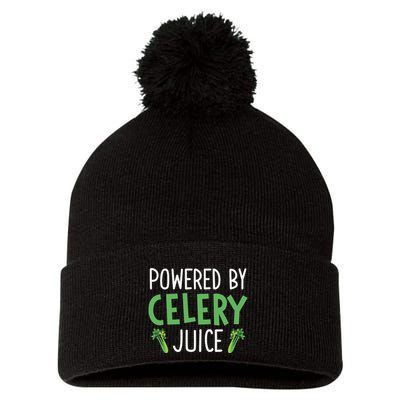 Powered By Celery Juice Pom Pom 12in Knit Beanie