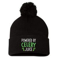 Powered By Celery Juice Pom Pom 12in Knit Beanie