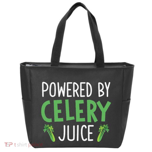 Powered By Celery Juice Zip Tote Bag