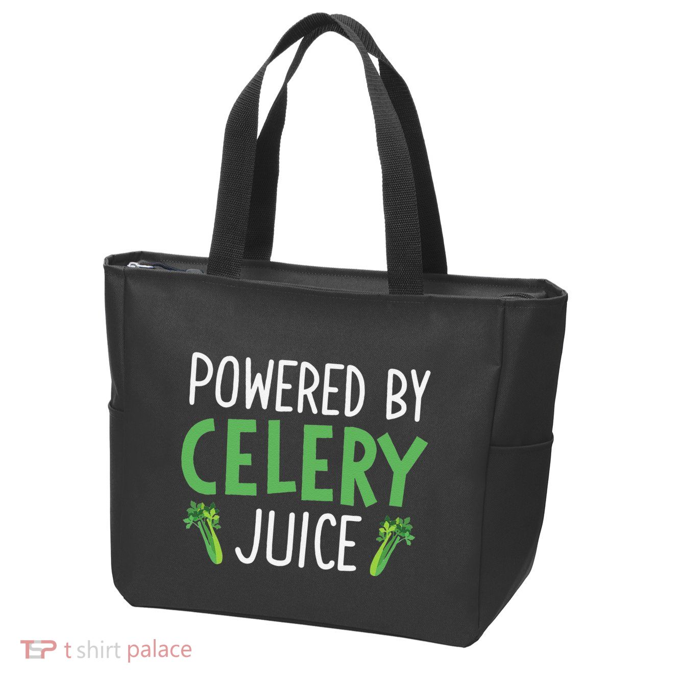 Powered By Celery Juice Zip Tote Bag