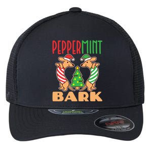 Peppermint Bark Christmas Doxie Dachshund Dog Pun Xmas Gift Flexfit Unipanel Trucker Cap