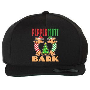 Peppermint Bark Christmas Doxie Dachshund Dog Pun Xmas Gift Wool Snapback Cap