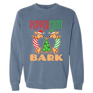 Peppermint Bark Christmas Doxie Dachshund Dog Pun Xmas Gift Garment-Dyed Sweatshirt