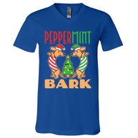 Peppermint Bark Christmas Doxie Dachshund Dog Pun Xmas Gift V-Neck T-Shirt