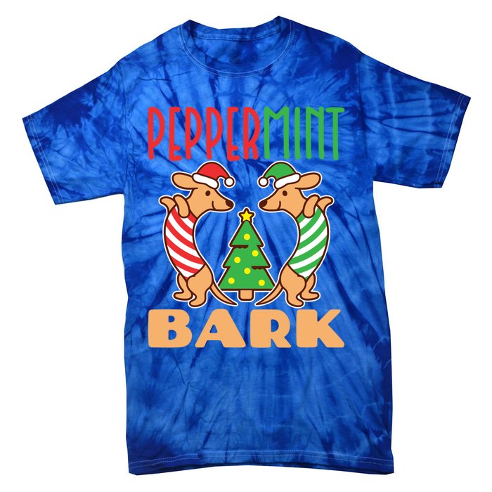 Peppermint Bark Christmas Doxie Dachshund Dog Pun Xmas Gift Tie-Dye T-Shirt