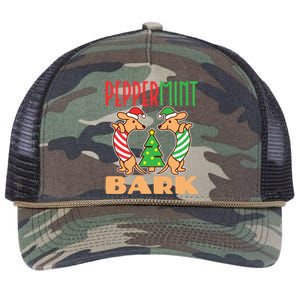 Peppermint Bark Christmas Doxie Dachshund Dog Pun Xmas Gift Retro Rope Trucker Hat Cap