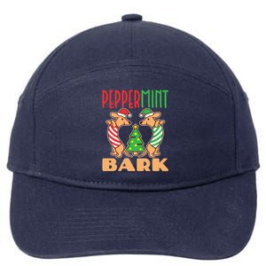 Peppermint Bark Christmas Doxie Dachshund Dog Pun Xmas Gift 7-Panel Snapback Hat