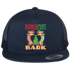 Peppermint Bark Christmas Doxie Dachshund Dog Pun Xmas Gift Flat Bill Trucker Hat