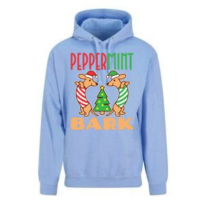 Peppermint Bark Christmas Doxie Dachshund Dog Pun Xmas Gift Unisex Surf Hoodie