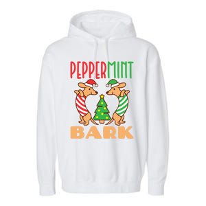 Peppermint Bark Christmas Doxie Dachshund Dog Pun Xmas Gift Garment-Dyed Fleece Hoodie