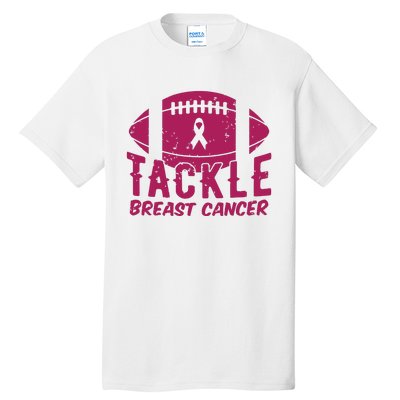 Pink Breast Cancer Football Tackle Breast Cancer Tall T-Shirt