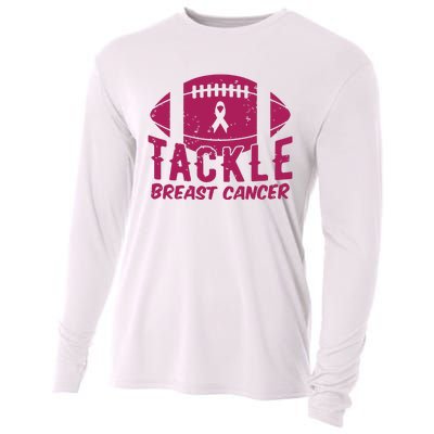 Pink Breast Cancer Football Tackle Breast Cancer Cooling Performance Long Sleeve Crew