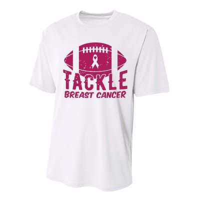 Pink Breast Cancer Football Tackle Breast Cancer Performance Sprint T-Shirt