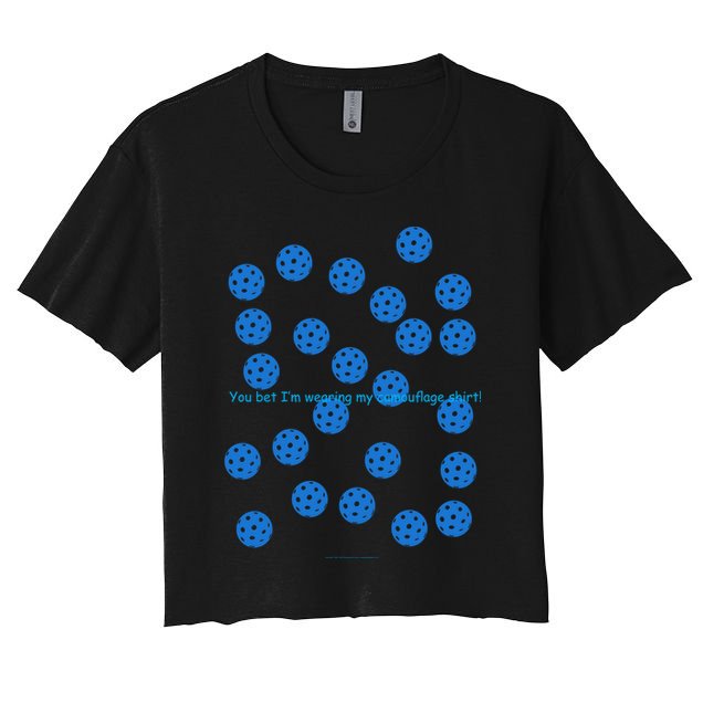 Pickleball Blue Camouflage Shirt Crop Top