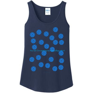 Pickleball Blue Camouflage Shirt Ladies Essential Tank