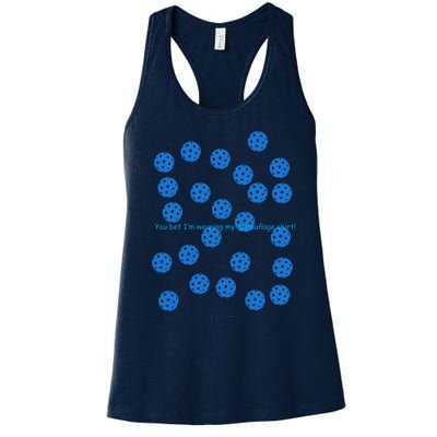 Pickleball Blue Camouflage Shirt Women's Racerback Tank