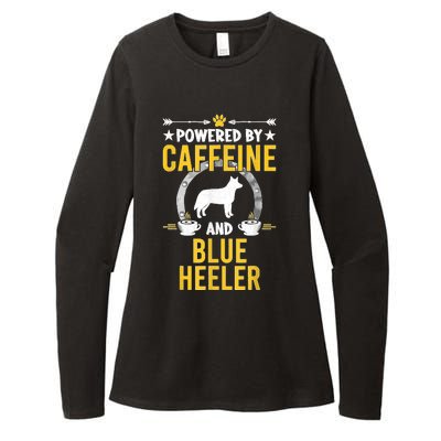 Powered By Caffeine And Blue Heeler Dog Lovers Womens CVC Long Sleeve Shirt