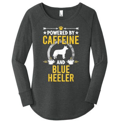 Powered By Caffeine And Blue Heeler Dog Lovers Women's Perfect Tri Tunic Long Sleeve Shirt