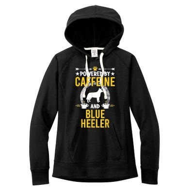 Powered By Caffeine And Blue Heeler Dog Lovers Women's Fleece Hoodie