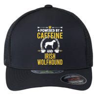 Powered By Caffeine And Irish Wolfhound Dog Lovers Flexfit Unipanel Trucker Cap