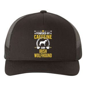 Powered By Caffeine And Irish Wolfhound Dog Lovers Yupoong Adult 5-Panel Trucker Hat