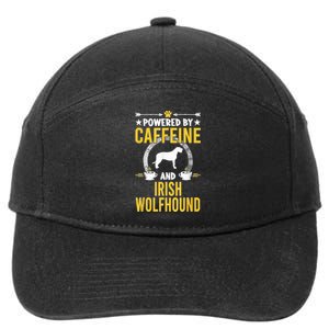 Powered By Caffeine And Irish Wolfhound Dog Lovers 7-Panel Snapback Hat