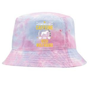 Powered By Caffeine And Irish Wolfhound Dog Lovers Tie-Dyed Bucket Hat