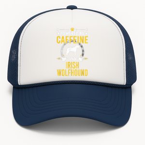 Powered By Caffeine And Irish Wolfhound Dog Lovers Trucker Hat