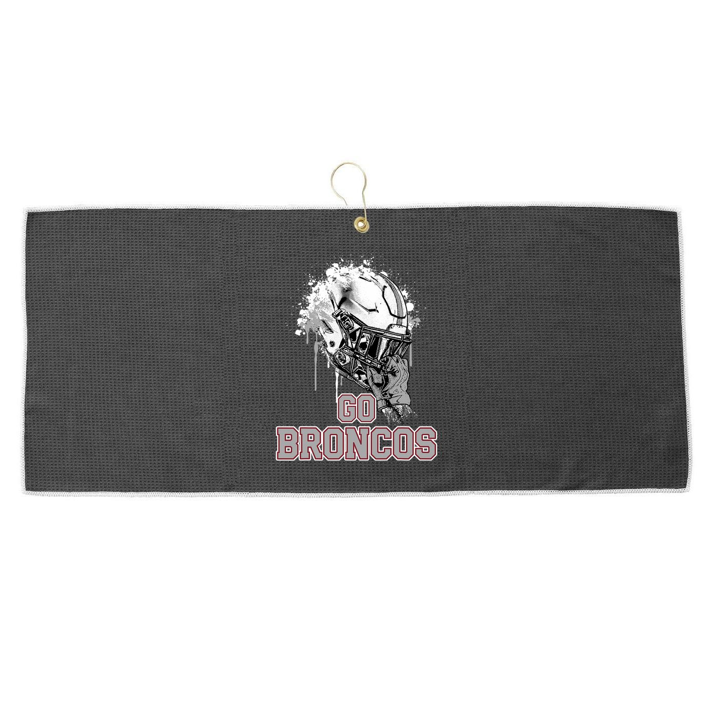 Palm Beach Central Broncos Rising Helmet Go Large Microfiber Waffle Golf Towel