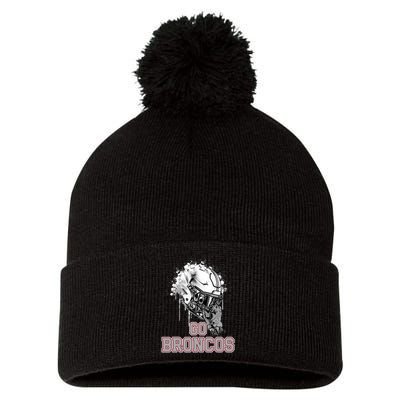 Palm Beach Central Broncos Rising Helmet Go Pom Pom 12in Knit Beanie