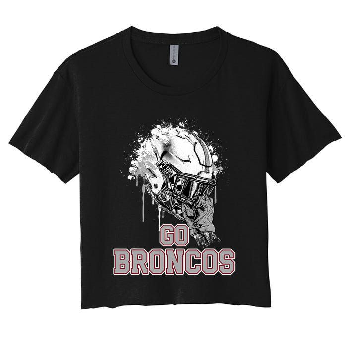 Palm Beach Central Broncos Rising Helmet Go Women's Crop Top Tee