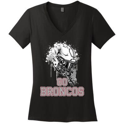 Palm Beach Central Broncos Rising Helmet Go Women's V-Neck T-Shirt