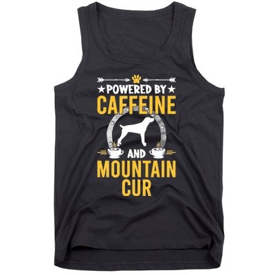 Powered By Caffeine And Mountain Cur Dog Lovers Long Sleeve Tank Top