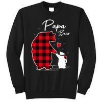 Papa Bear Christmas Pajama Red Buffalo Plaid Sweatshirt