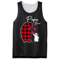 Papa Bear Christmas Pajama Red Buffalo Plaid Mesh Reversible Basketball Jersey Tank