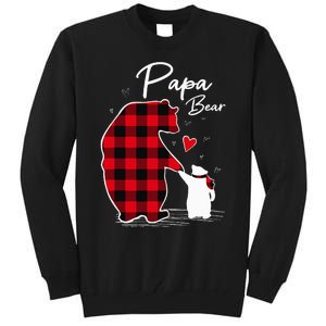 Papa Bear Christmas Pajama Red Buffalo Plaid Tall Sweatshirt