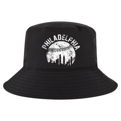 Philadelphia Baseball City Skyline Vintage Cool Comfort Performance Bucket Hat