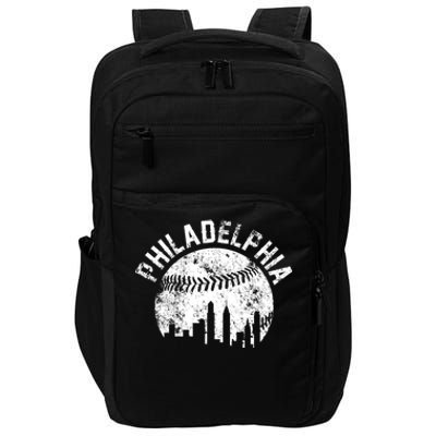 Philadelphia Baseball City Skyline Vintage Impact Tech Backpack