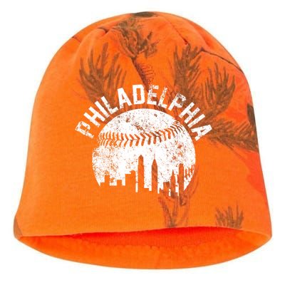 Philadelphia Baseball City Skyline Vintage Kati - Camo Knit Beanie