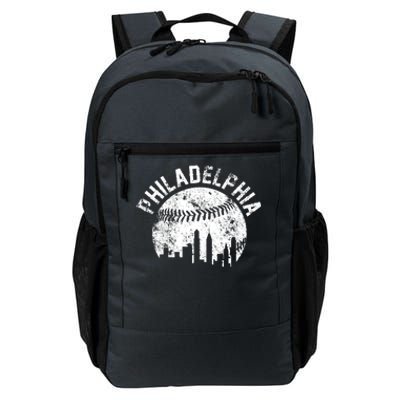 Philadelphia Baseball City Skyline Vintage Daily Commute Backpack