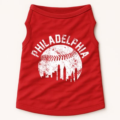 Philadelphia Baseball City Skyline Vintage Doggie Tank