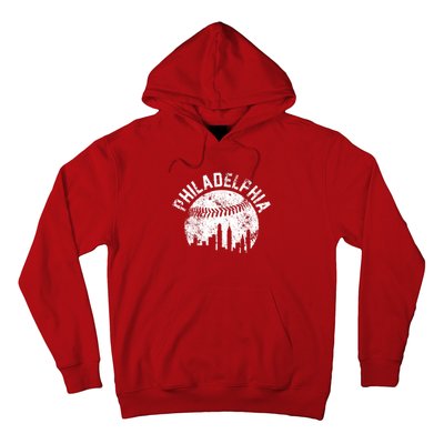 Philadelphia Baseball City Skyline Vintage Hoodie