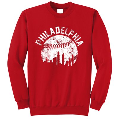 Philadelphia Baseball City Skyline Vintage Sweatshirt