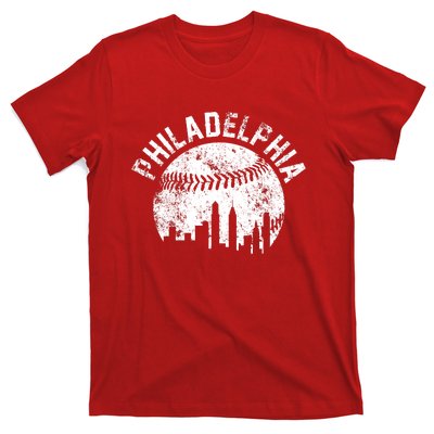 Philadelphia Baseball City Skyline Vintage T-Shirt