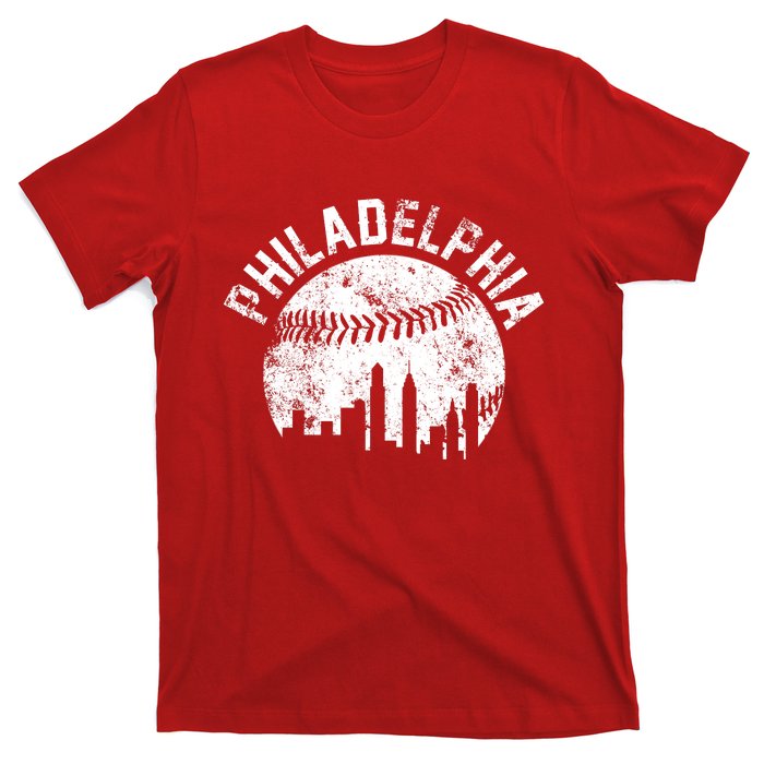 Philadelphia Baseball City Skyline Vintage T-Shirt