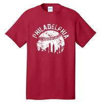 Philadelphia Baseball City Skyline Vintage Tall T-Shirt