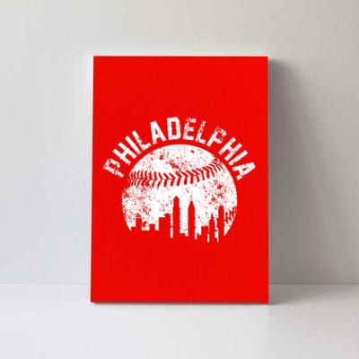 Philadelphia Baseball City Skyline Vintage Canvas